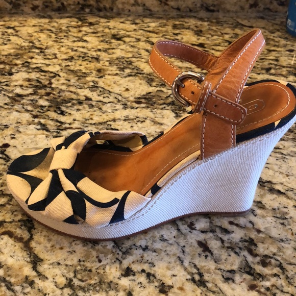 COACH Isabele Wedge A8199, Natural/Navy, Size: 6 - Picture 3 of 14